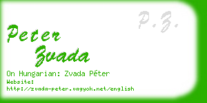peter zvada business card
